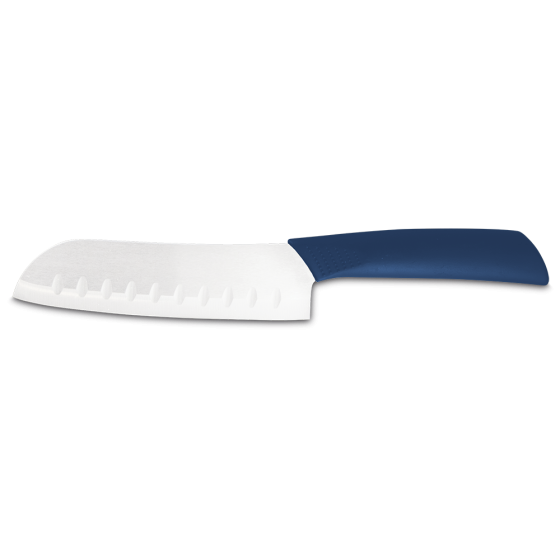 Fricosmos Cuchillo Santoku de Cerámica Blanca Mango Azul