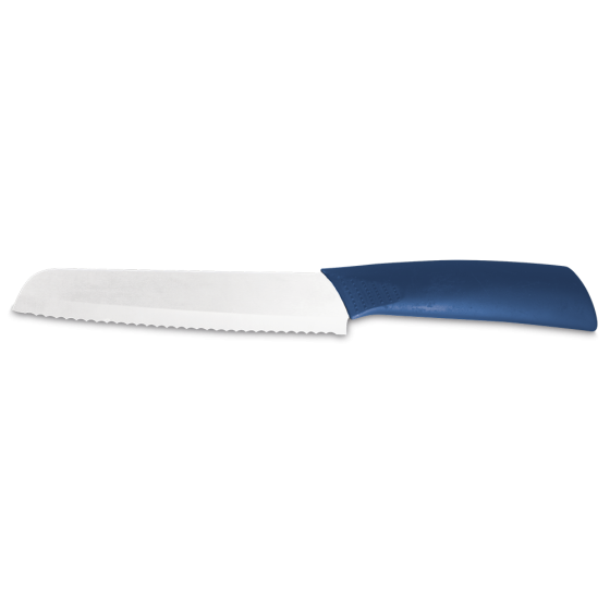 Fricosmos Cuchillo Panero de Cerámica Blanca con Mango Azul