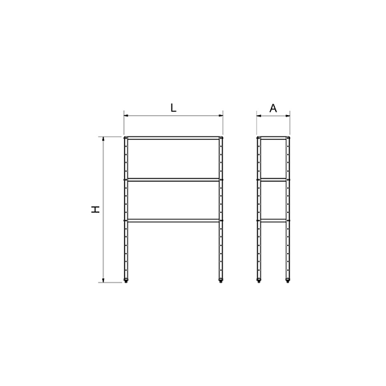 Fricosmos Estantería Inox de 3 Niveles | Estantes 0,8 mm