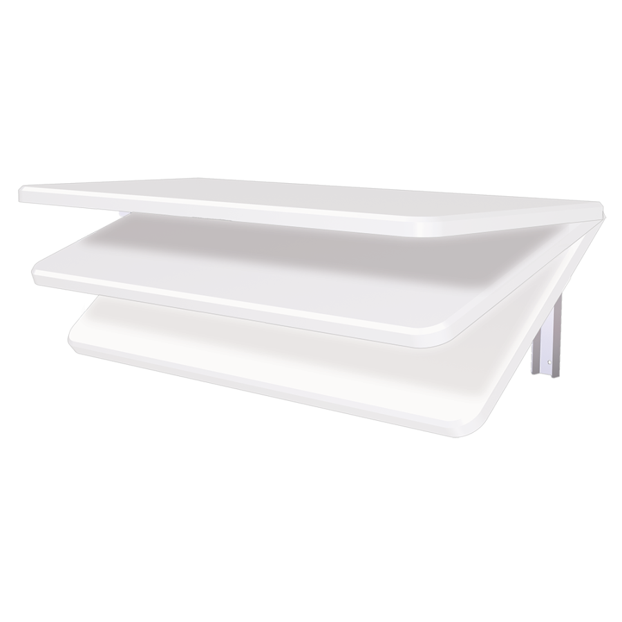 Fricosmos Estante mural de fibra blanca con cartelas abatibles