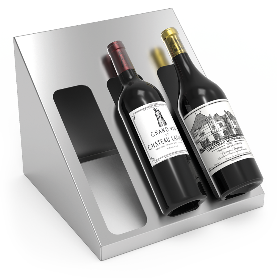 Fricosmos Botellero expositor inox de sobremesa para 3 botellas