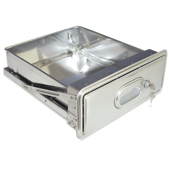 Fricosmos Cajón Inox con Cerradura para Estantería 600 mm