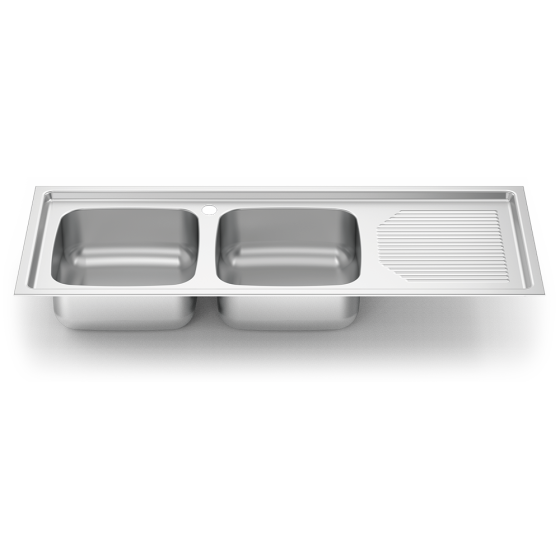 Fricosmos Fregadero Inox Encastrar 2 Cubetas Escurridor Derecho