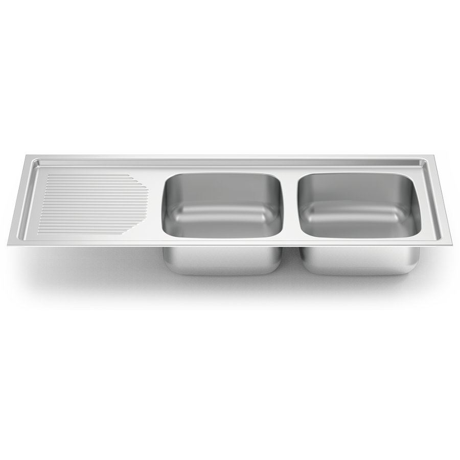 Fricosmos Fregadero Inox Encastrar 2 Cubetas Escurridor Izquierdo