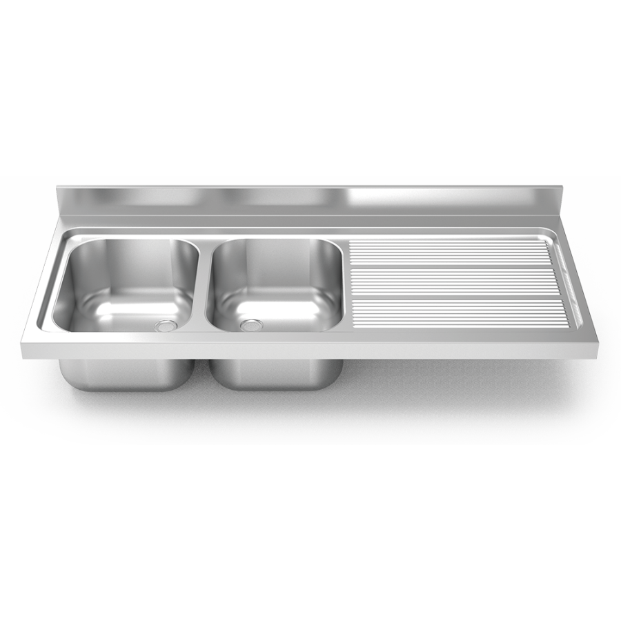 Fricosmos fregadero inox serie 700, 2 cubetas y escurridor
