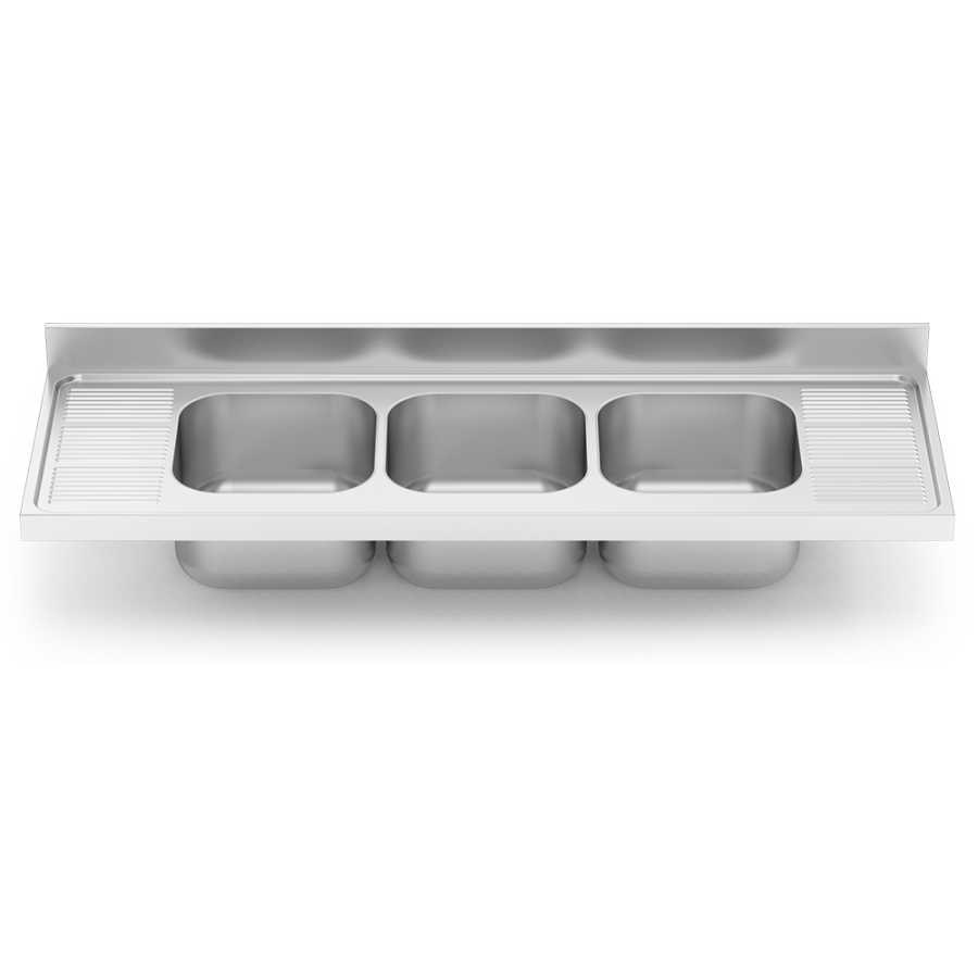 Fricosmos Fregadero Inox Serie 700 3 Cubetas y 2 Escurridores