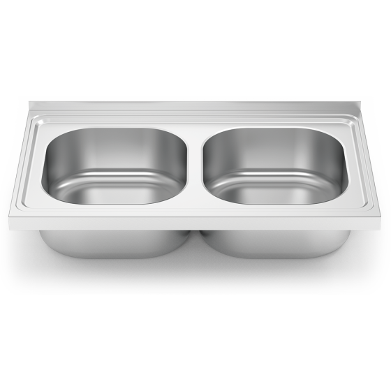 Fricosmos Fregadero Inox Serie 500 de 2 Cubetas 800x500