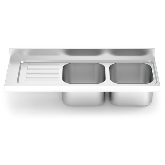 Fricosmos Fregadero Inox Serie 550 2 Cubetas y Escurridor
