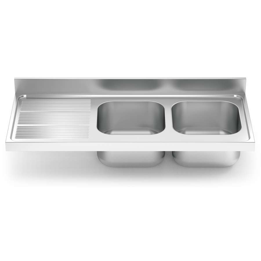 Fricosmos Fregadero Inox Serie 600, 2 Cubetas y Escurridor