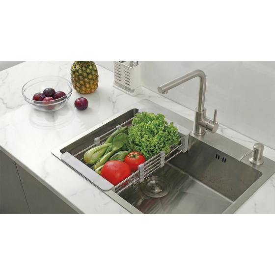 Fricosmos - Escurridor extensible inoxidable para fregadero