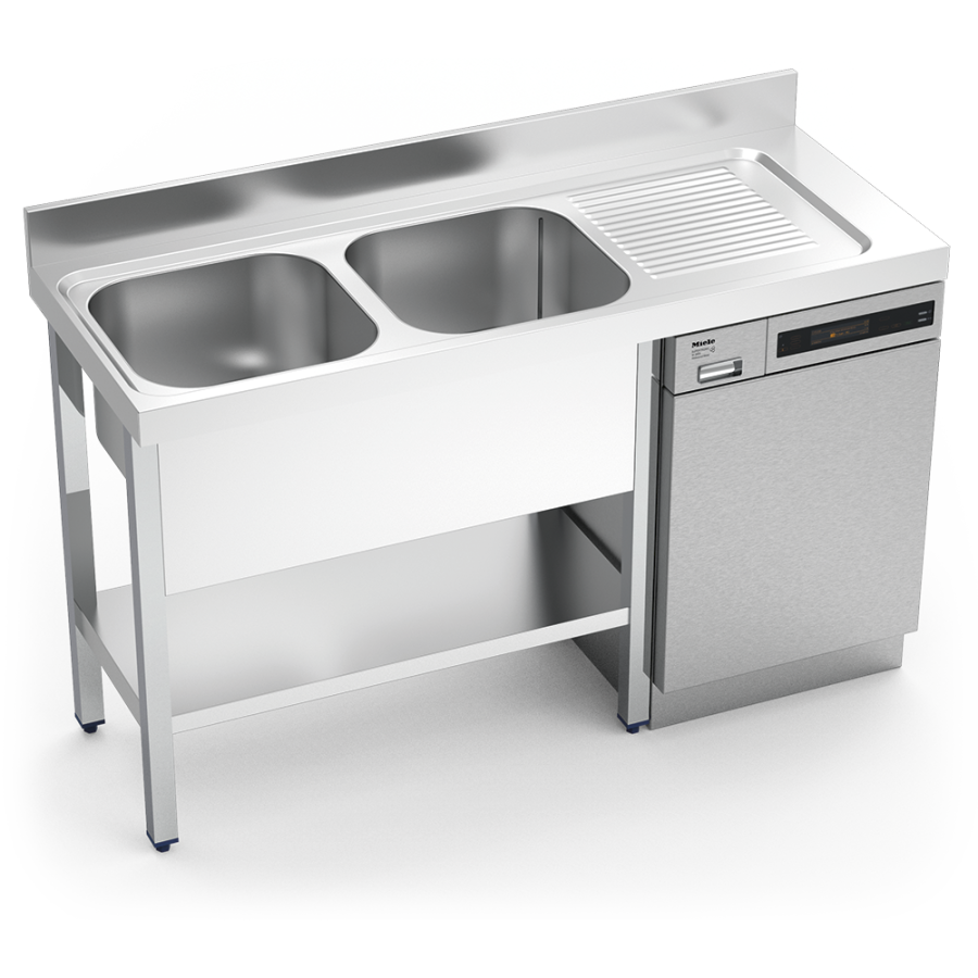 Fricosmos Fregadero inox lavavajillas 2 cubetas escurridor derecho