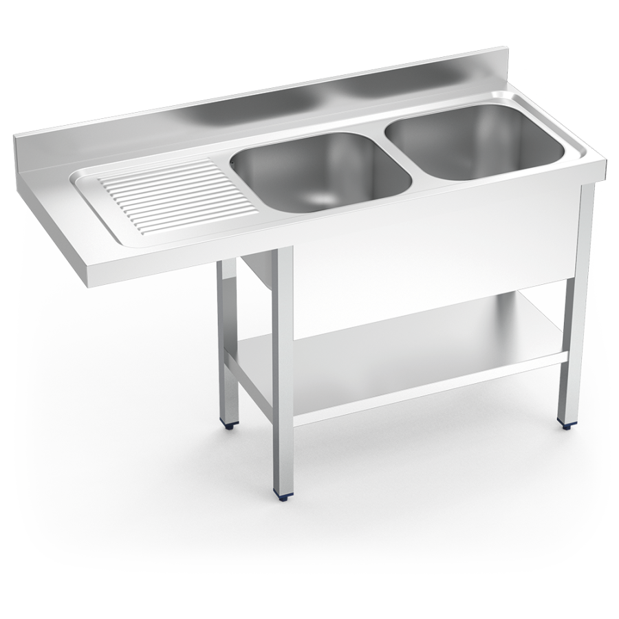 Fricosmos Fregadero Inox Lavavajillas 2 Cubetas Escurridor