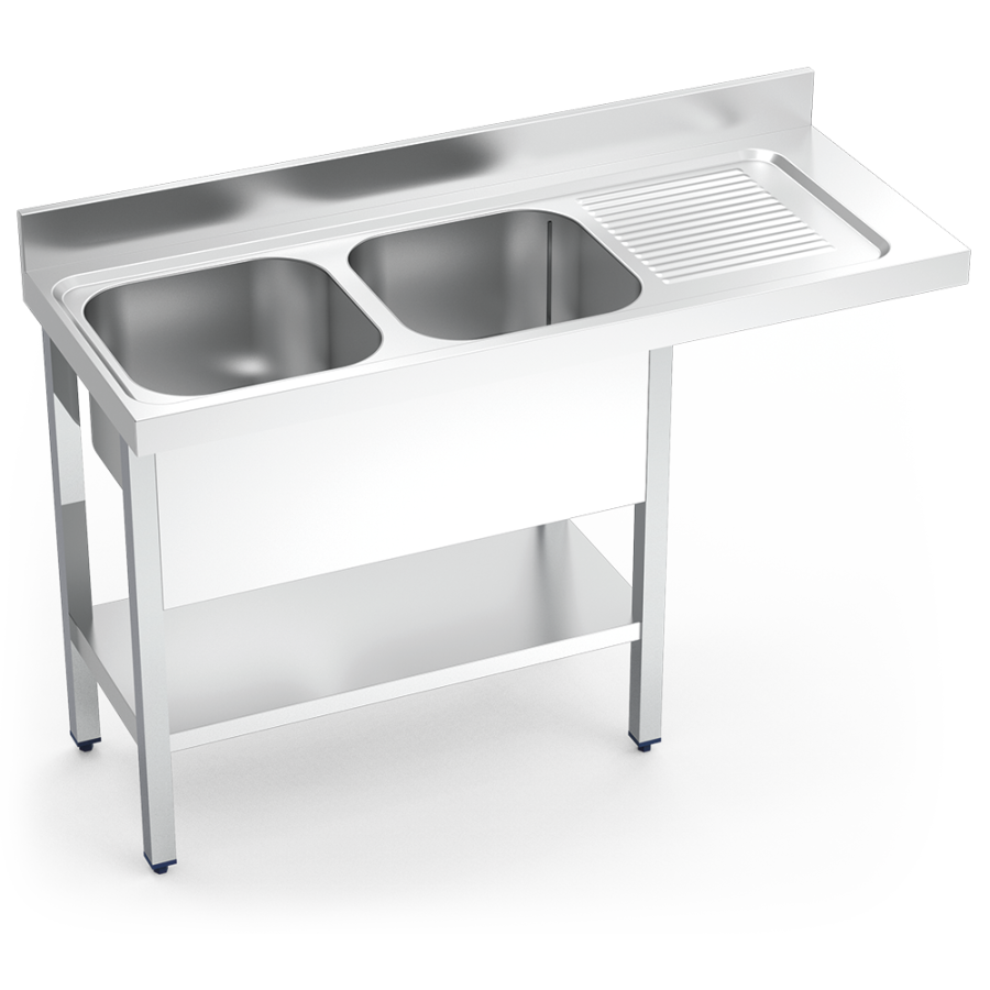 Fricosmos Fregadero Inox Lavavajillas 2 Cubetas y Escurridor