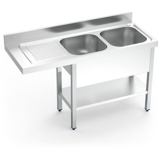 Fricosmos Fregadero Inox Lavavajillas 2 Cubetas y Escurridor
