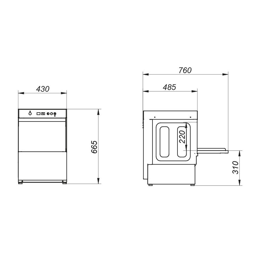 Lavavasos-lavavajillas AV-1200 S1 cestas 350 x 350 mm