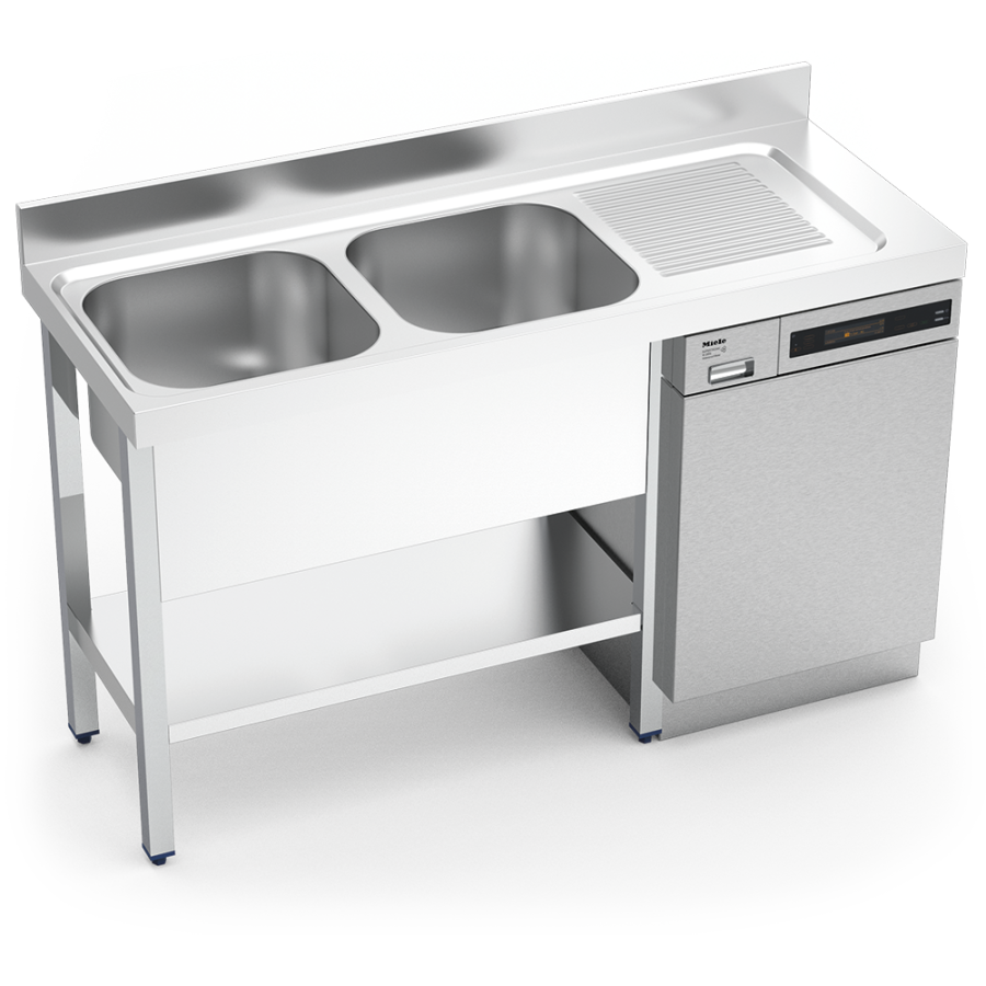 Fricosmos fregadero inox para lavavasos 2 cubetas y escurridor