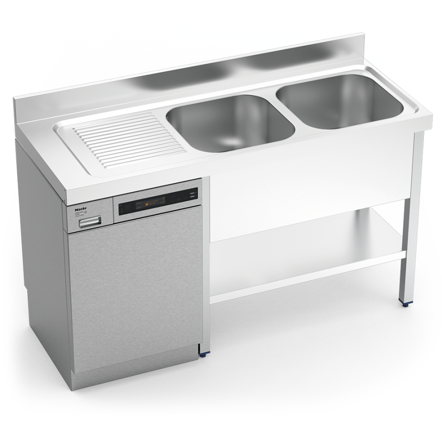 Fricosmos Fregadero Inox Lavavasos 2 Cubetas Escurridor Izquierdo