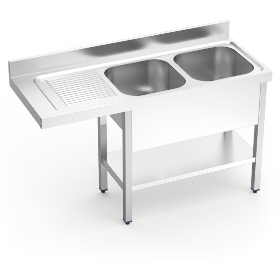 Fricosmos Fregadero Inox Lavavasos 2 Cubetas Escurridor