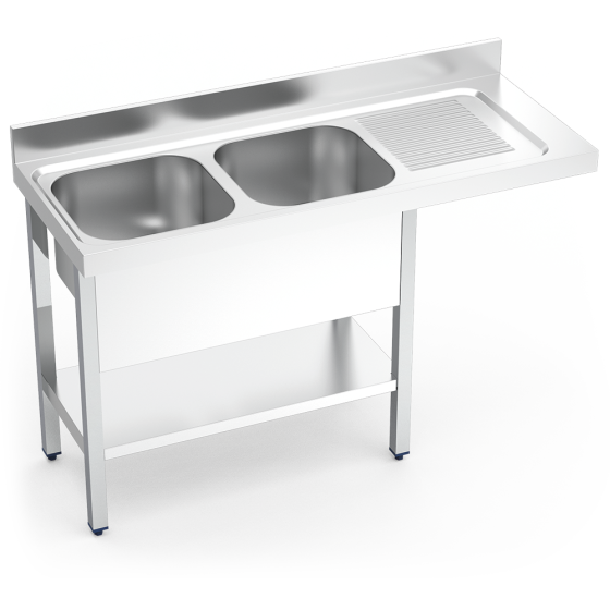 Fricosmos Fregadero Inox Lavavasos 2 Cubetas Escurridor