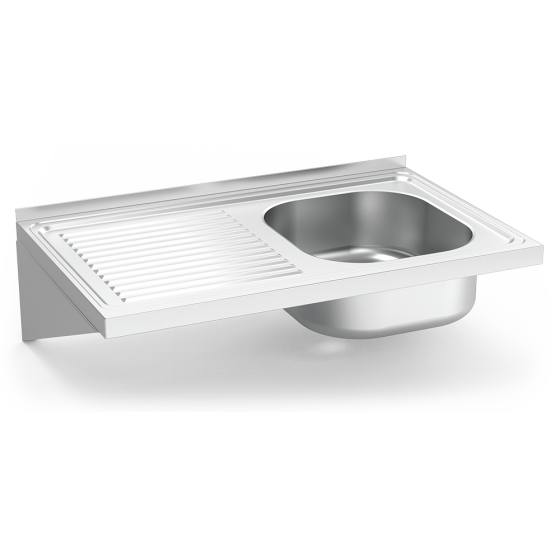 Fricosmos - Fregadero inox colgante 1 cubeta y escurridor izquierdo