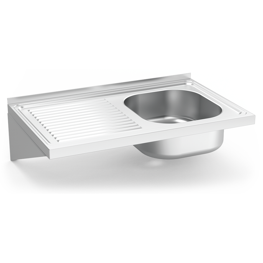 Fricosmos - Fregadero inox colgante 1 cubeta y escurridor izquierdo