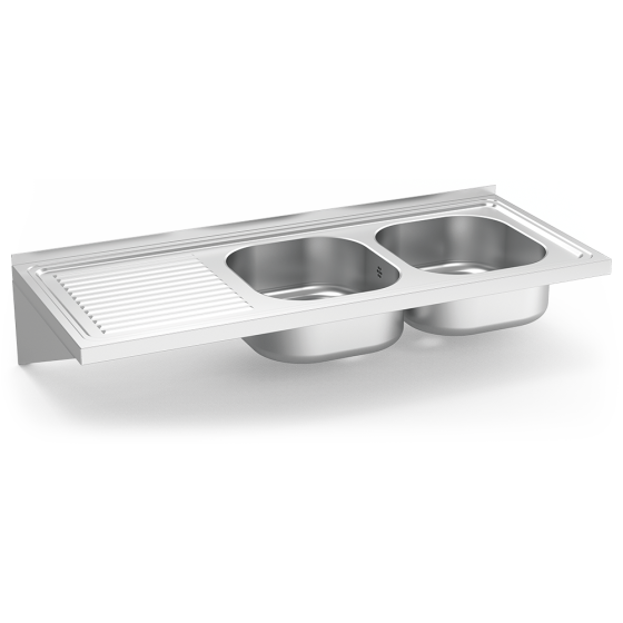 Fricosmos Fregadero Inox Colgante 2 Cubetas y Escurridor