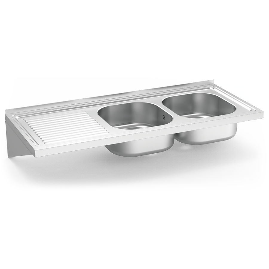 Fricosmos Fregadero Inox Colgante 2 Cubetas y Escurridor