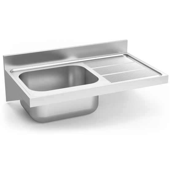Fricosmos - Fregadero inox colgante 1 cubeta y escurridor