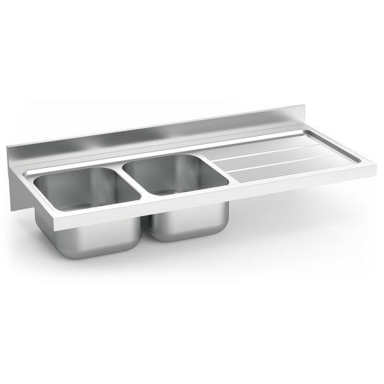 Fricosmos fregadero inox colgante 2 cubetas y escurridor