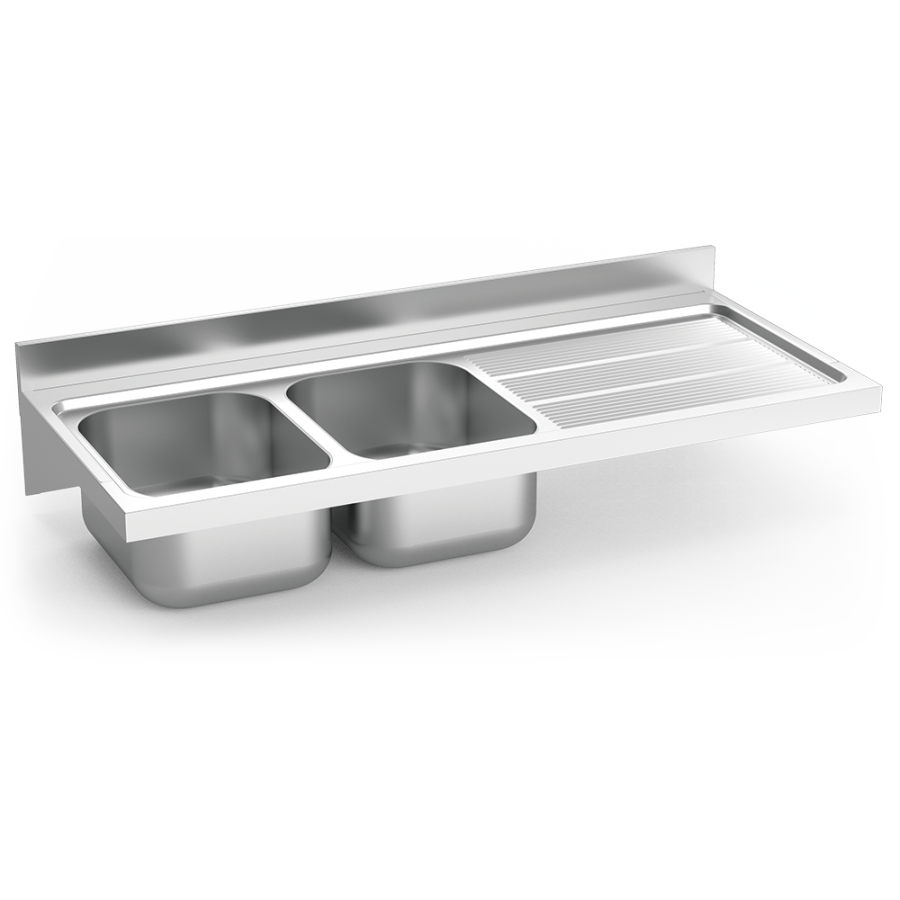 Fricosmos fregadero inox colgante 2 cubetas y escurridor