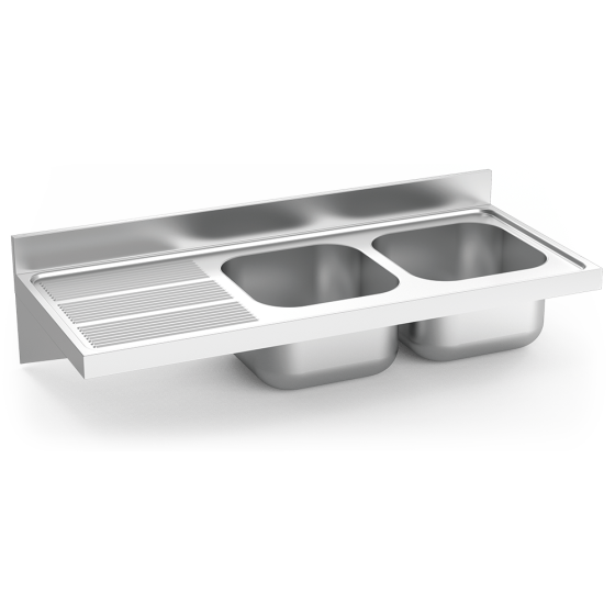 Fricosmos Fregadero Inox Colgante 2 Cubetas Escurridor Izquierdo