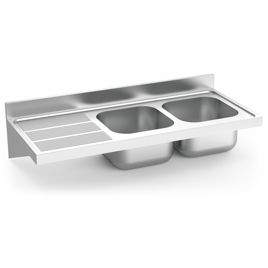 Fricosmos Fregadero Inox Colgante 2 Cubetas Escurridor Izquierdo
