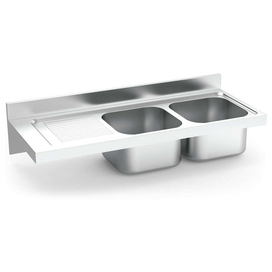 Fricosmos Fregadero Inox Colgante 2 Cubetas y Escurridor