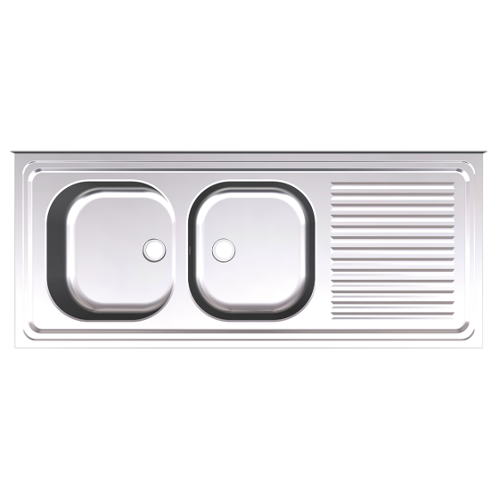 Fricosmos Fregadero Inox Colgante con Faldón 2 Cubetas