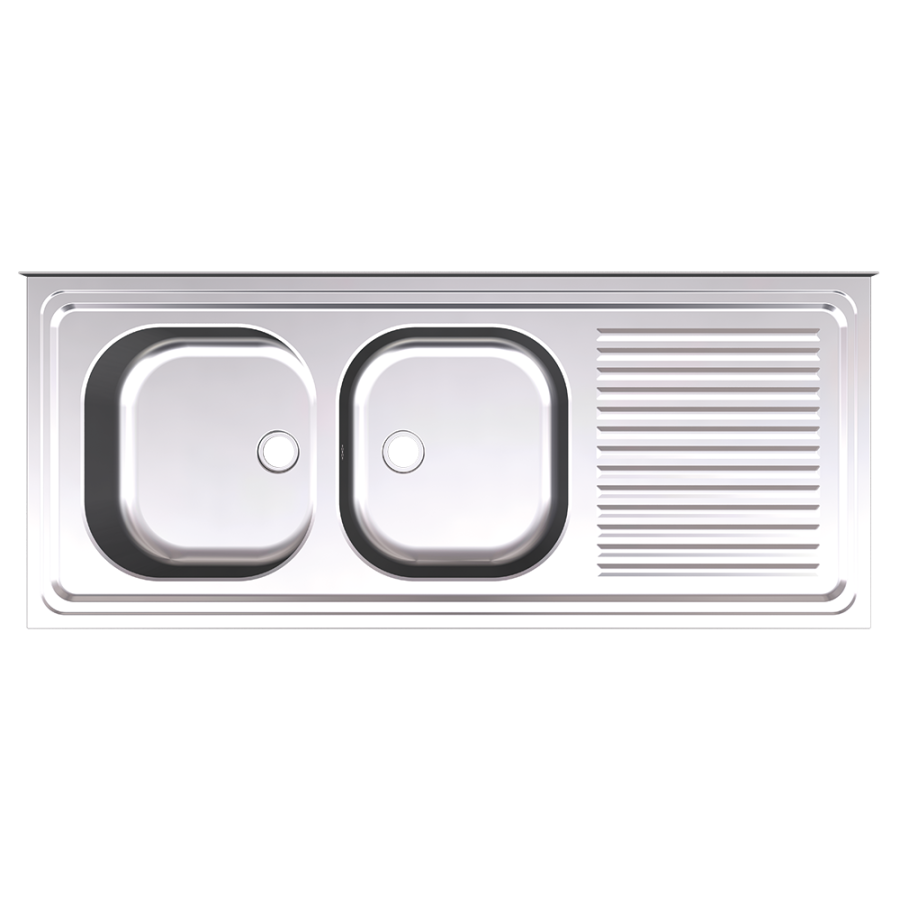 Fricosmos Fregadero Inox Colgante con Faldón 2 Cubetas