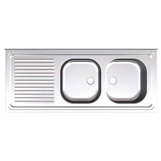 Fricosmos Fregadero Inox Colgante 2 Cubetas y Escurridor