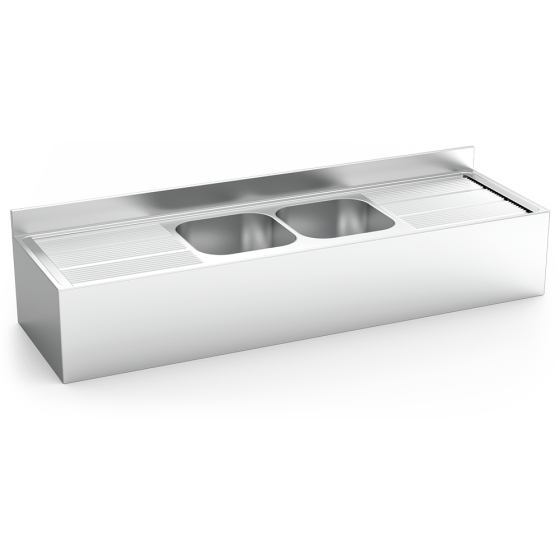 Fricosmos Fregadero Inox Colgante Serie 600 2 Cubetas