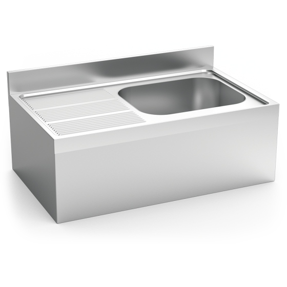 Fricosmos Fregadero inox colgante 1 cubeta y escurridor izquierdo