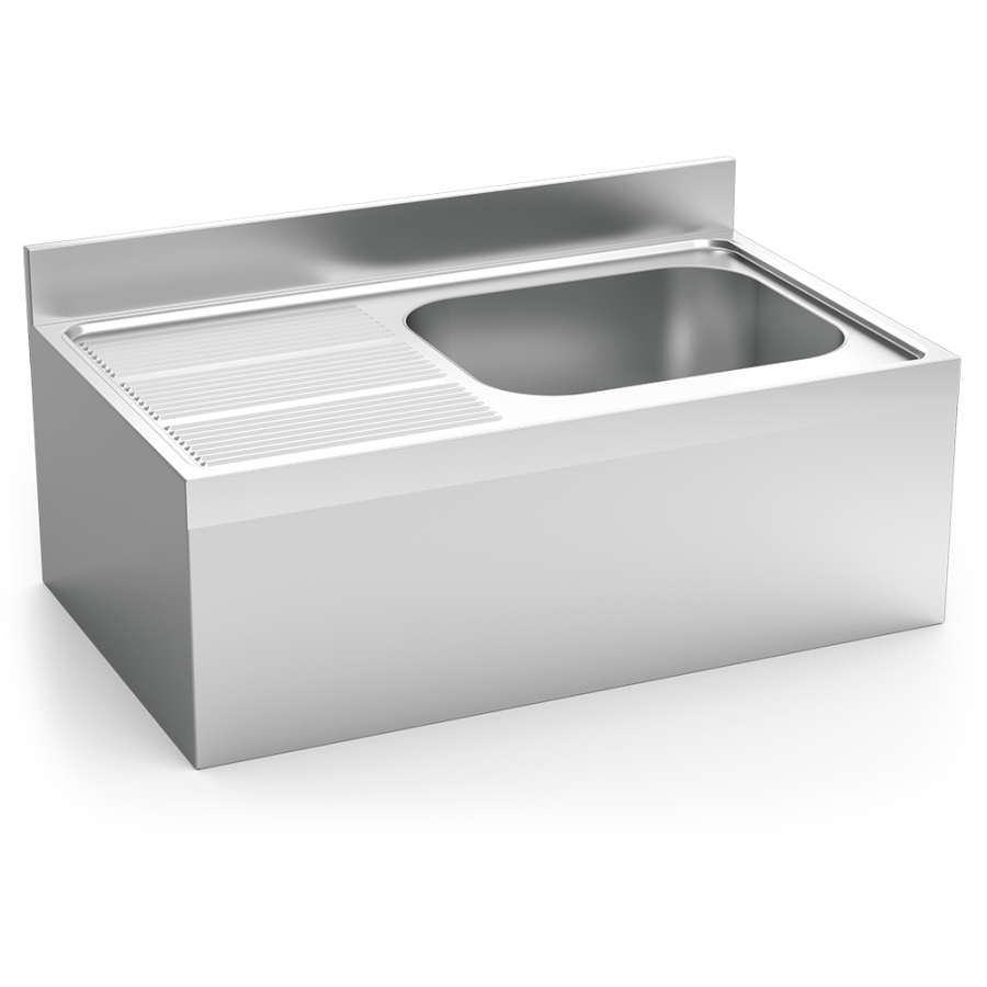 Fricosmos Fregadero inox colgante 1 cubeta y escurridor izquierdo