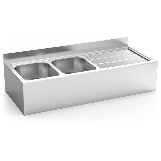 Fricosmos Fregadero Inox Colgante Serie 600 2 Cubetas