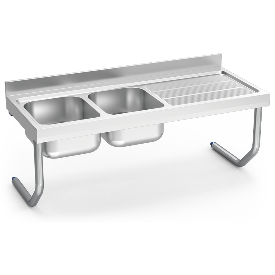 Fricosmos Fregadero Inox Colgante 2 Cubetas Escurridor Derecho