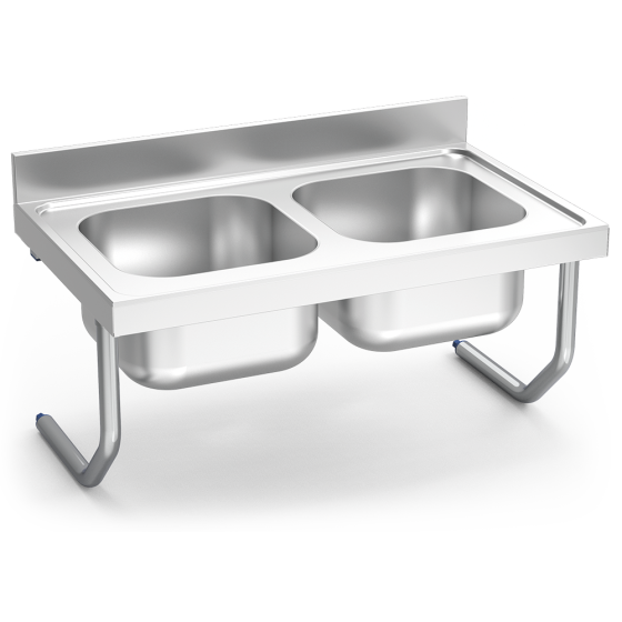 Fricosmos fregadero inox colgante con palomillas 2 cubetas