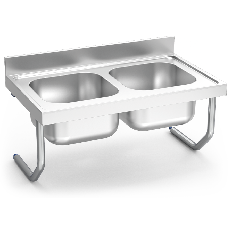 Fricosmos fregadero inox colgante con palomillas 2 cubetas