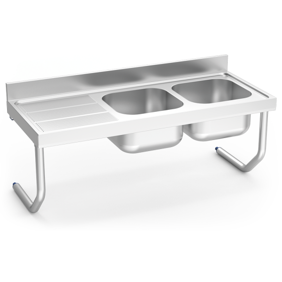 Fricosmos fregadero inox colgante 2 cubetas y escurridor