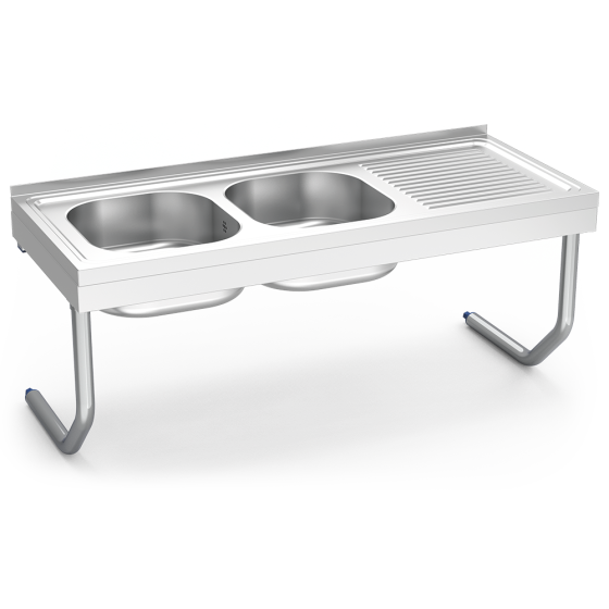 Fricosmos fregadero inox colgante 2 cubetas y escurridor