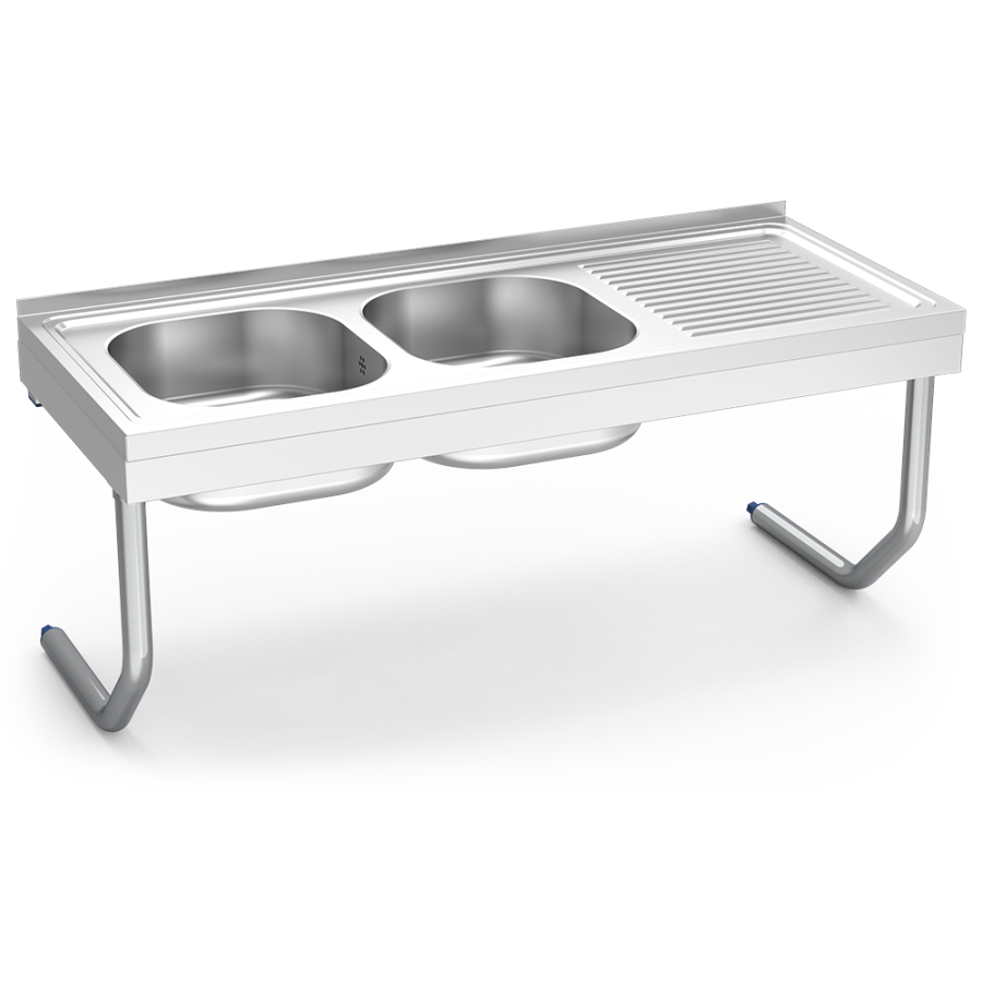 Fricosmos fregadero inox colgante 2 cubetas y escurridor