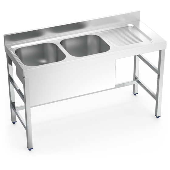 Fricosmos Fregadero Inox con Soporte, 2 Cubetas y Escurridor