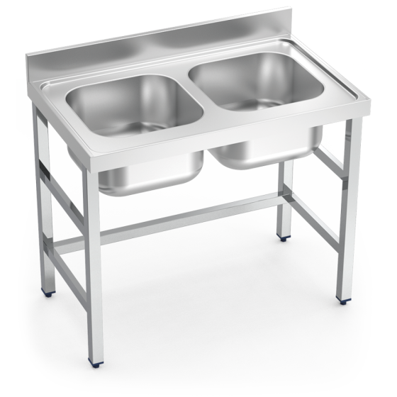 Fricosmos Fregadero Inox con Soporte 2 Cubetas Sin Entrepaño