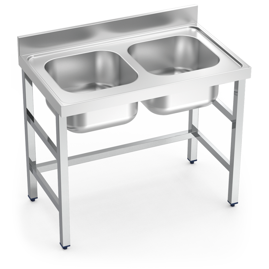 Fricosmos Fregadero Inox con Soporte 2 Cubetas Sin Entrepaño