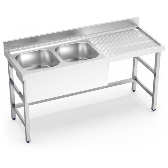Fricosmos Fregadero Inox 2 Cubetas con Escurridor Derecho